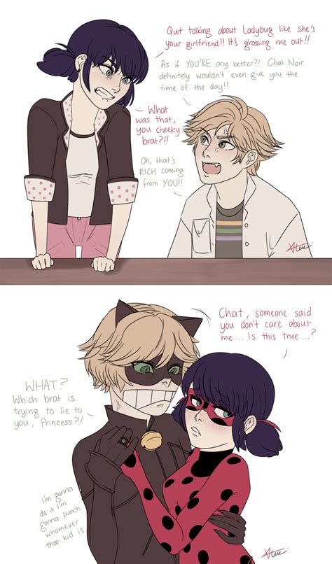 Oh right, <b>Ladybug</b> and <b>Chat</b> Noir would be out on patrol, so she would be safe. . Miraculous ladybug fanfiction chat loves marinette